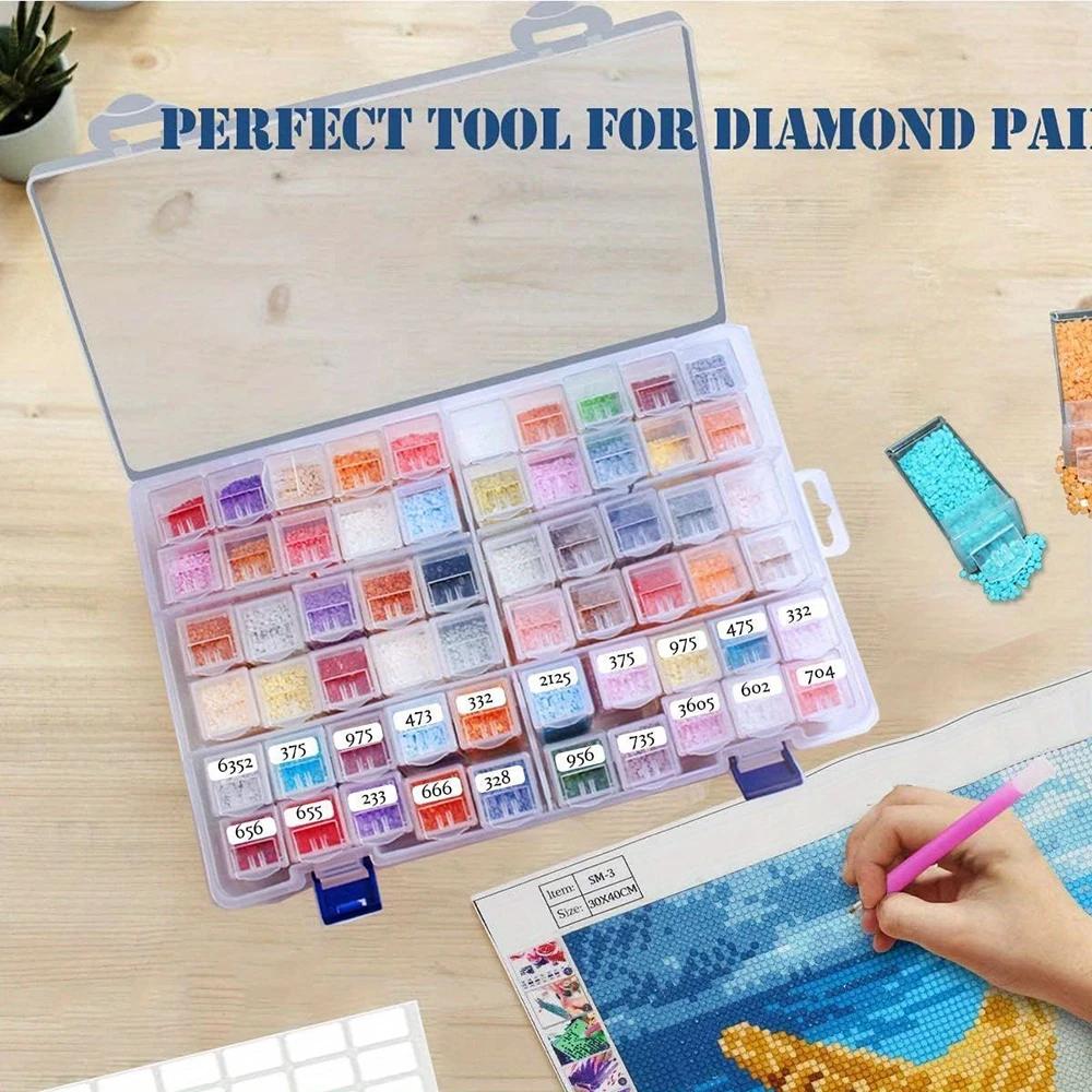 Square Plastic Diamond Painting Storage Box - Embroidery Mosaic Accessories Organizer Art Utensils Tool Box for DIY Craft Lovers view 4