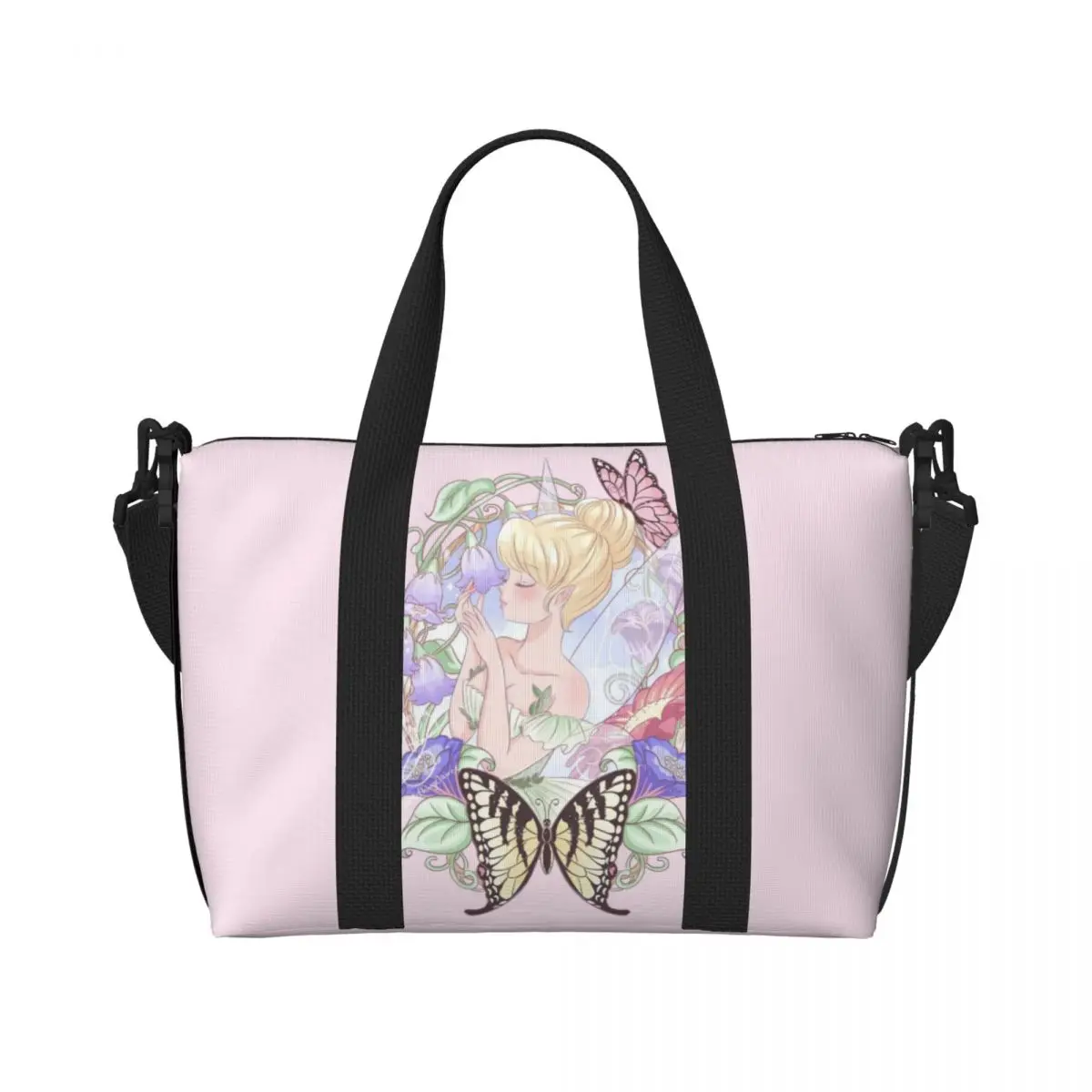 

Custom T-Tinkeres Anime Bell Beach Tote Bag for Women Extra Large Gym Carry On Travel Shopping Bags