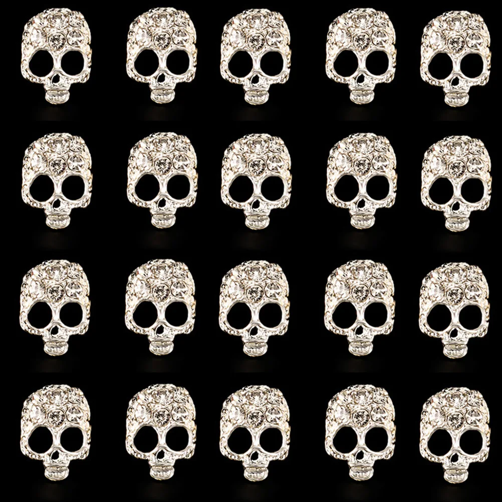 

20pcs Mask Decoration Rhinestones Nail Art Crystal Shiny Silver Gel Accessories DIY Home Salon Use Fake Nails Polish