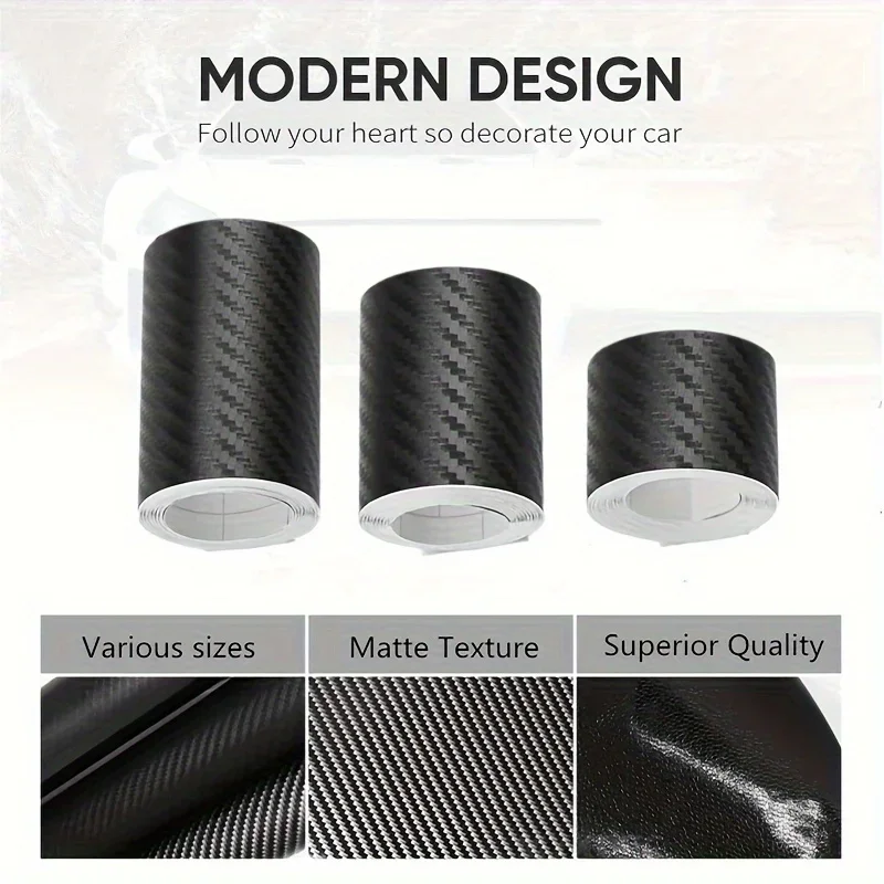 3D Nano Carbon Fiber Car Sticker DIY Film Paste Protection Strip Auto Door Sill Side Mirror Anti Scratch Tape Bumper Protector image 4