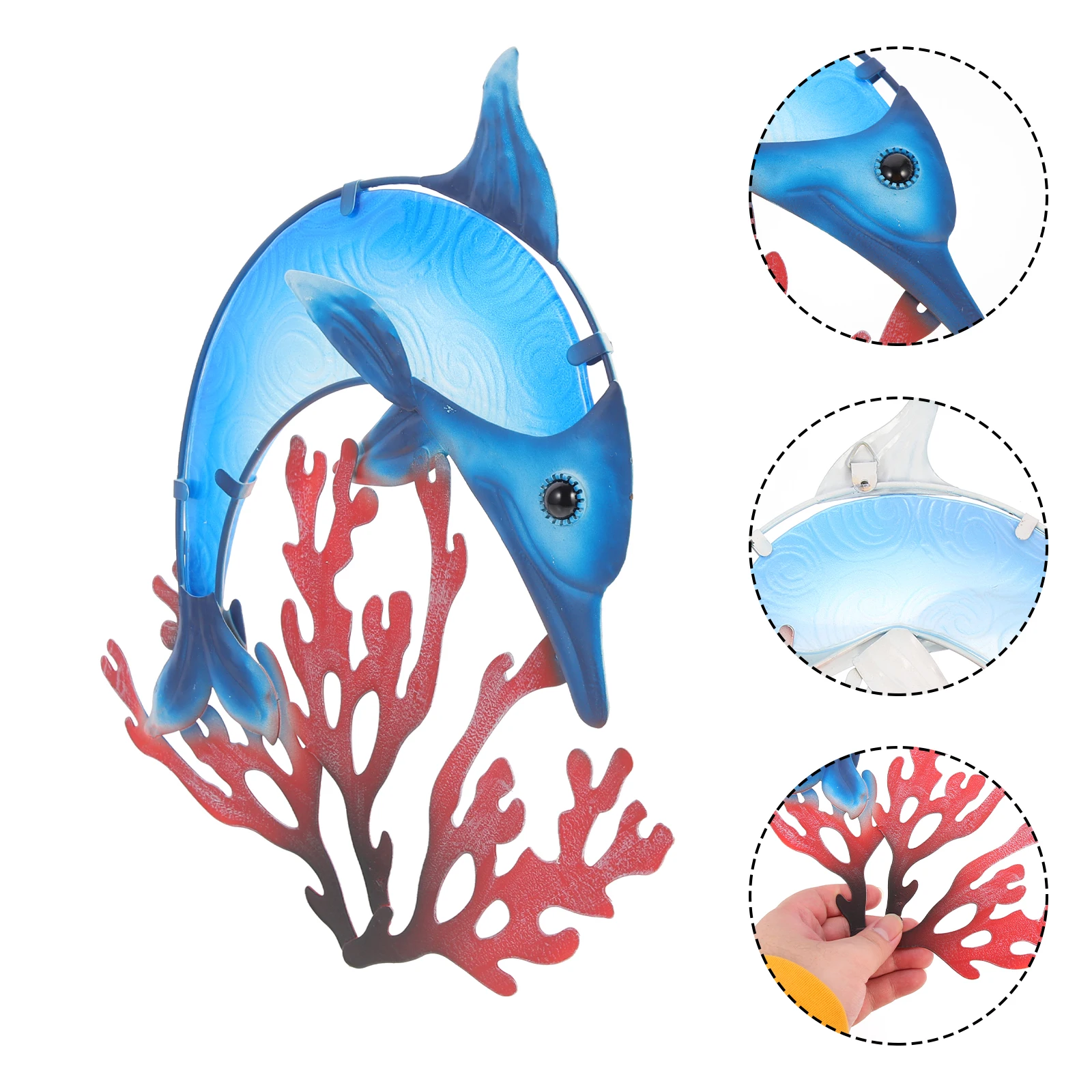 

Dolphin Wall Hanging Ornaments Metal Art Craft Animal Sculpture Metal Art Craft Bedroom Living Room Home Accessories