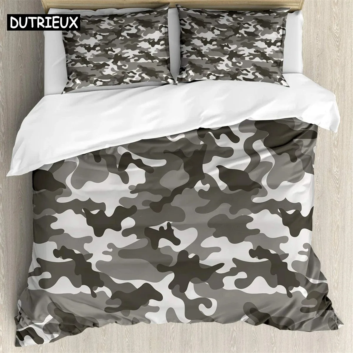 Camouflage pattern 3Pcs Bedding Sets 3D Digital Printing Custom Quilt Duvet Cover Set  Home Queen King Quilt Pillowcase
