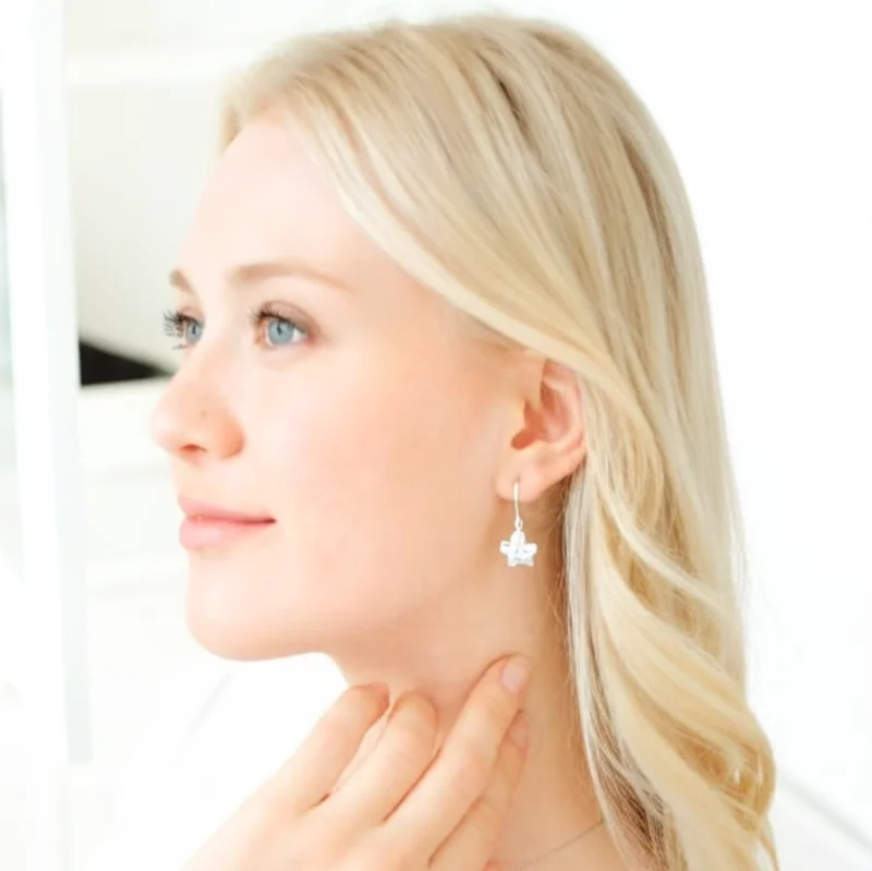 

Women's 925 Sterling Silver Vintage Zircon Square Stud Earrings Classic Stylish Statement Jewelry for Party Gift Valentine's Day