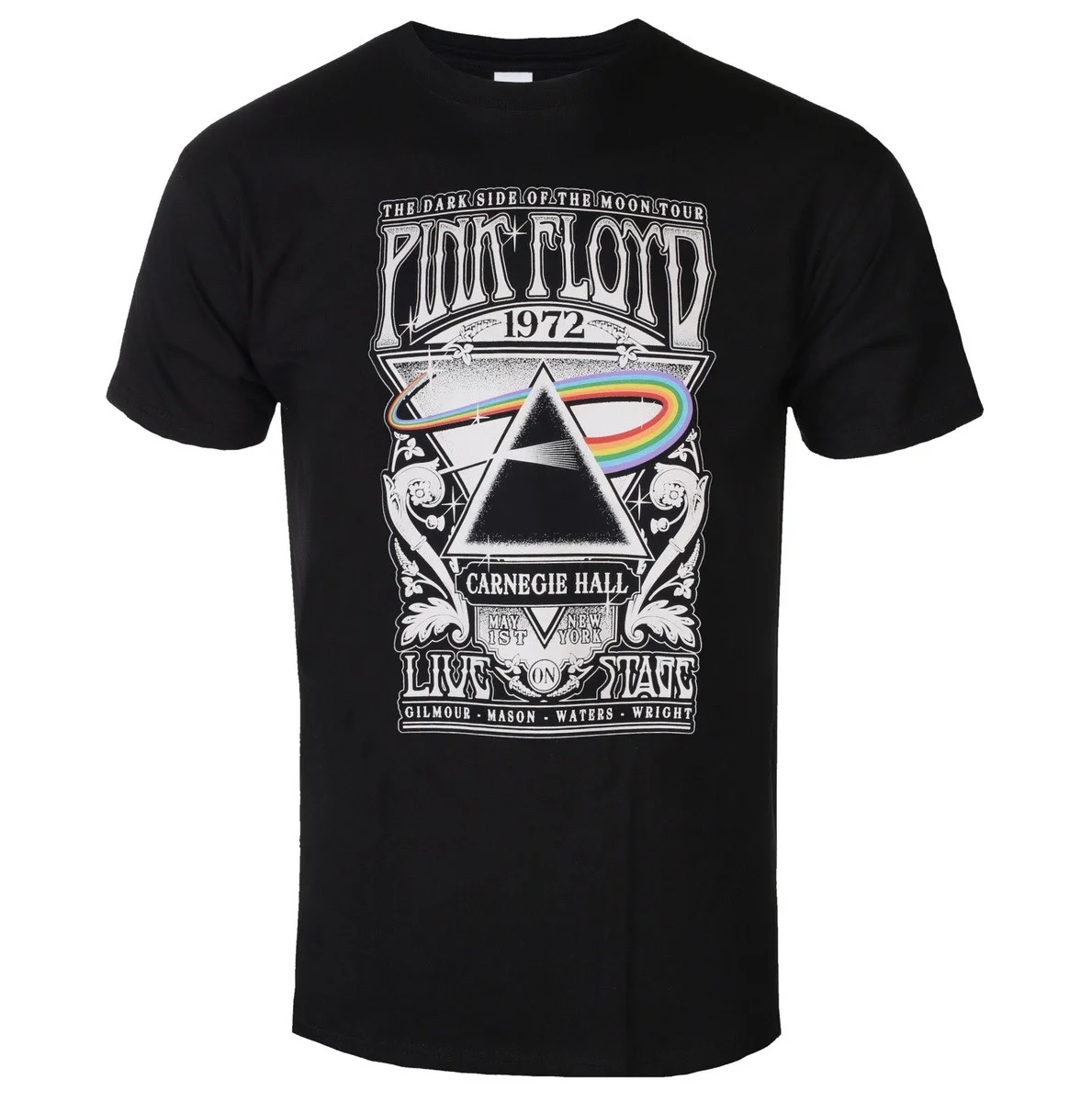 Pink Floyd Dark Side of The Moon 1972 Carnegie Hall Tour Vintage Prism Rainbow Poster Graphic Tee Classic Psychedelic Rock