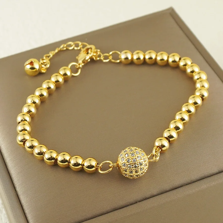 A set of 9999 gold hand chain in Middle Eastern style, set with zircon, exquisite daily accessories in Arabian style, jewelry