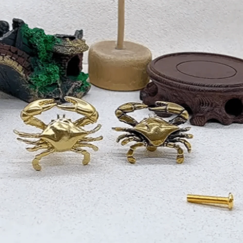 Animals Retro Brass Cabinet Pulls Luxury Marine Style Closet Door Knobs Hardware Single Hole Wardrobe Door Pulls Cupboard