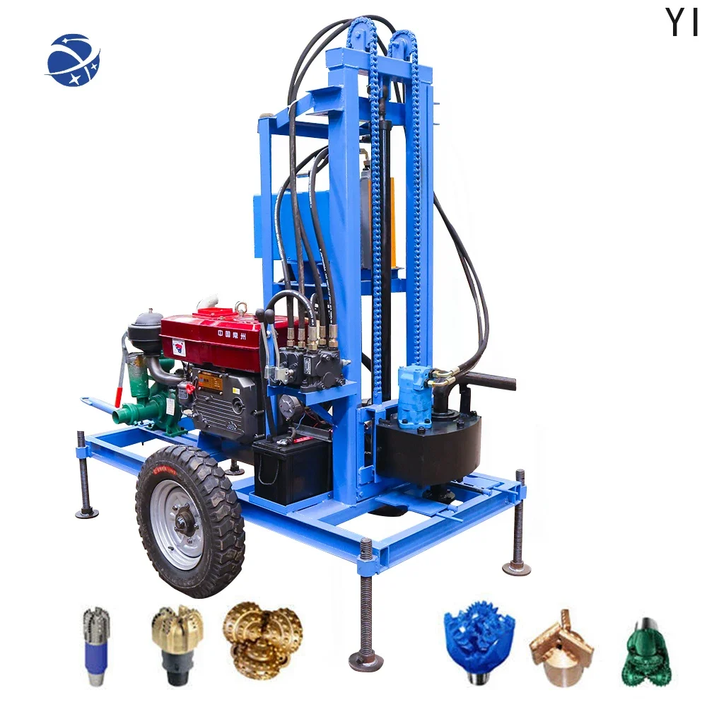 YYHC 100m 120m 150m 180m 200m 12hp 22hp 30hp Portable Water Well Drilling Rig with Diesel Engine