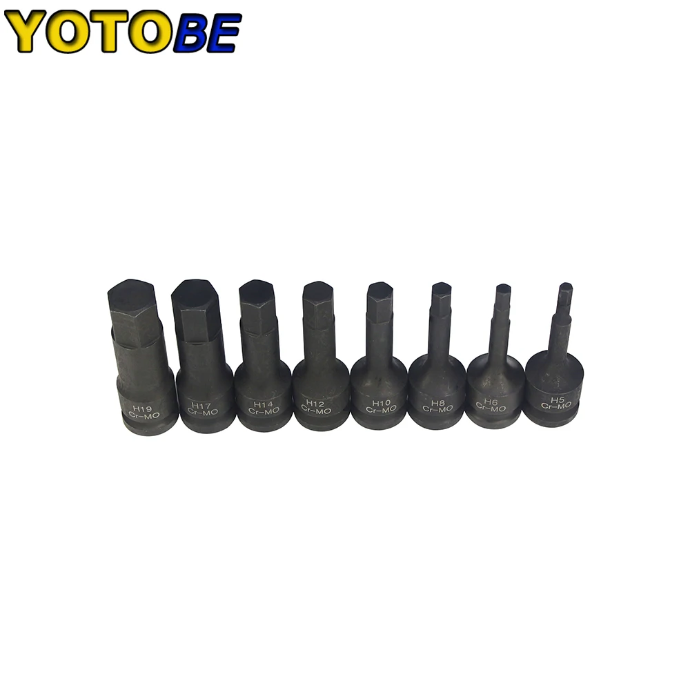 1/2In Drive Allen Wrench Hex Bit Impact Socket Set H5-H19 with Storage Box Auto Repair Tools Automotive Specialy Tools