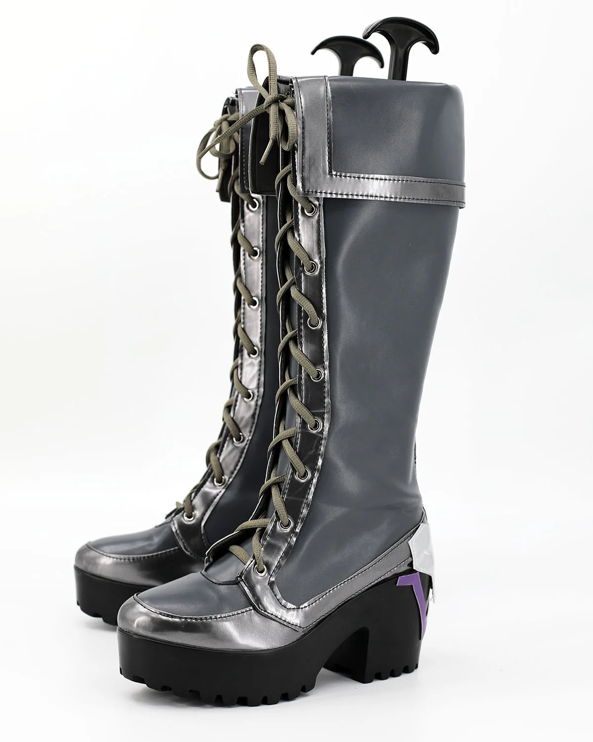 أحذية Cammy Widowmaker التأثيرية Street-fighter 6 Overwatchs أحذية كروس رمادية مصنوعة حسب الطلب #4