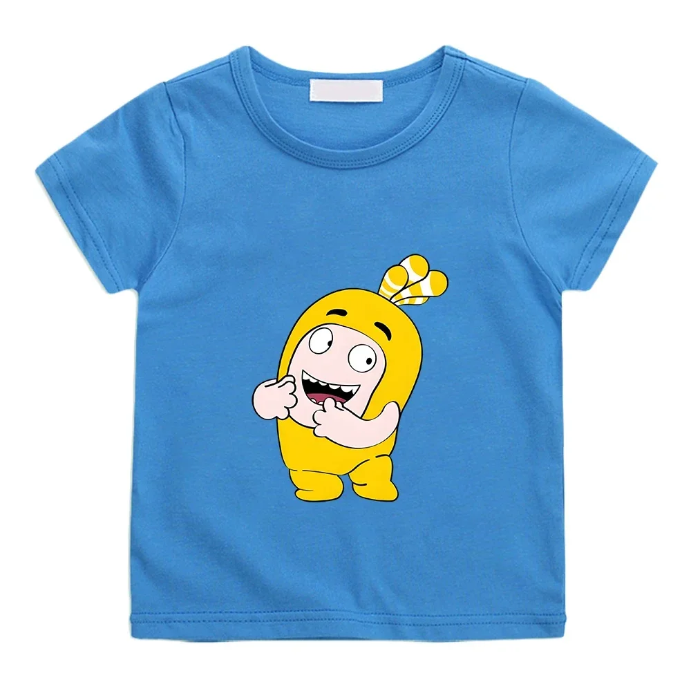 Oddbods Yellow BUBBLE Graphic T-shirt High Quality 100% Cotton Summer Tee-shirt Boys and Girls Children Tshirt O-neck Cute Tees
