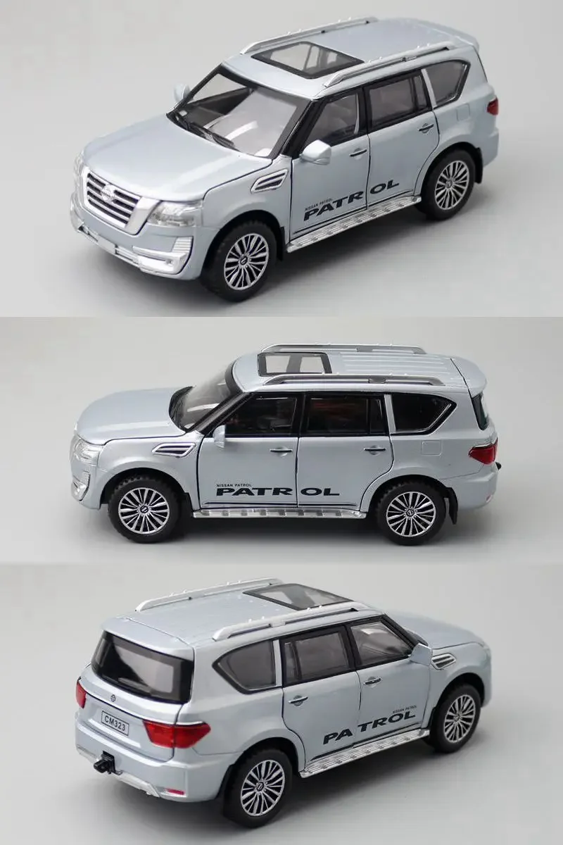 Escala 1:32/modelo de juguete de Metal fundido a presión/SUV de Japón Nissan Patrol/coche de sonido y luz/tirar hacia atrás/Colección educativa/regalo