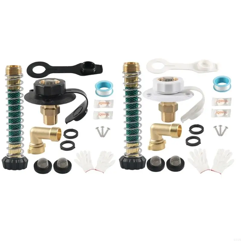 

2025 New RVs Water Inlet, RVs City Inlet with Check Valves, RVs Water Hose Connector with Cov