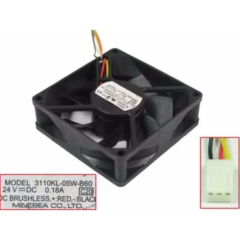 

Вентилятор охлаждения NMB-MAT 3110KL-05W-B60 C20 DC 24V 0.18A 80x80x25мм