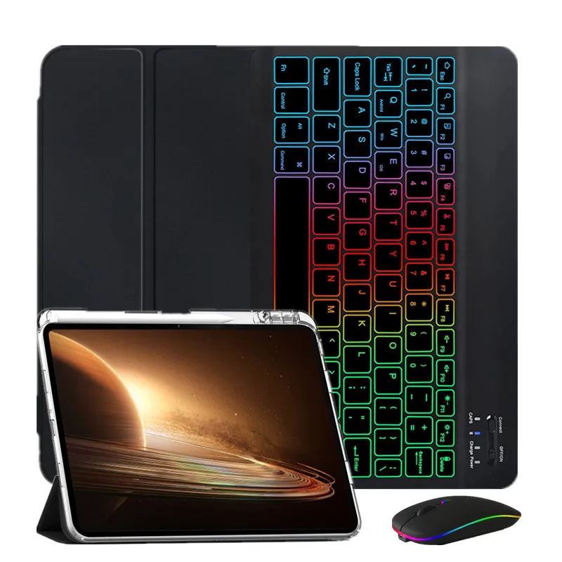 

For OPPO Pad Air Case with Keyboard Rainbow Backlit Teclado For OPPO Pad Air 2022 Russian Spanish Japanese Portuguese Keyboard