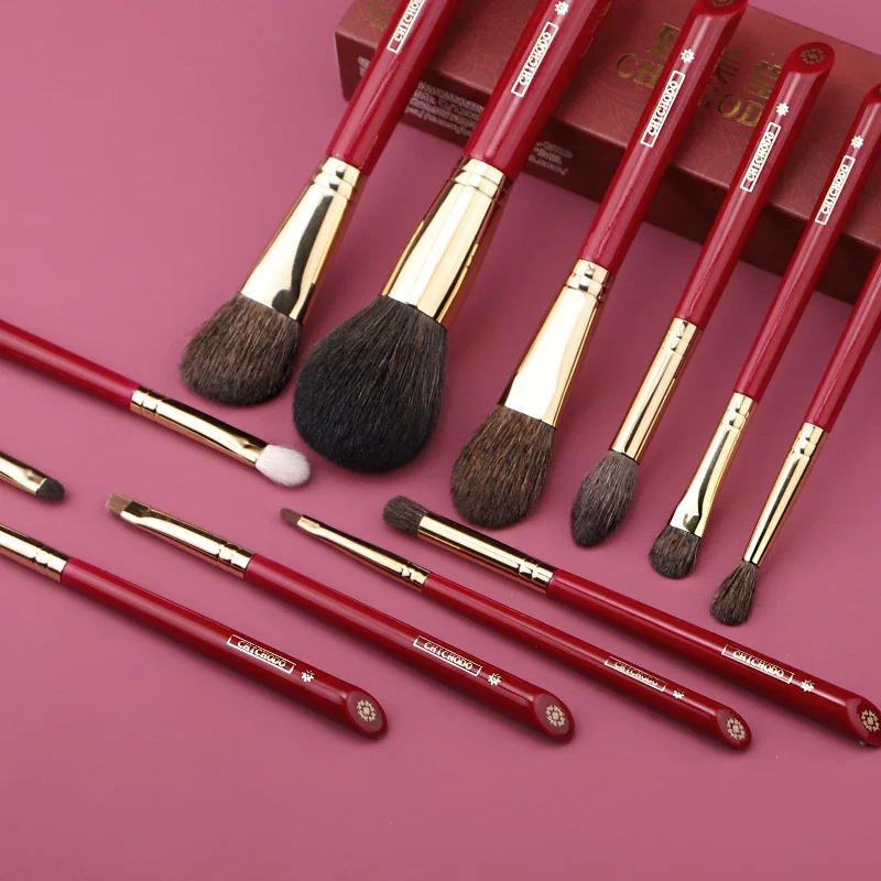 CHICHODO Makeup Brush All Types of Makeup Brushes Selected High Grade Animal Hair Luxury Red Rose Series