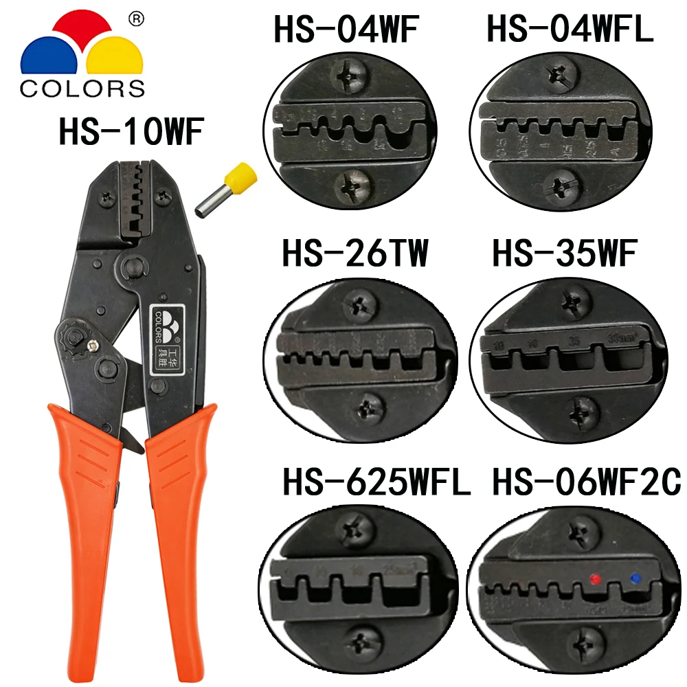 alicate de crimpagem ferramentas para virolas isoladas nao isoladas terminal tubular auto ajustavel alicate de 230 mm 1035 mm2 72awg 01