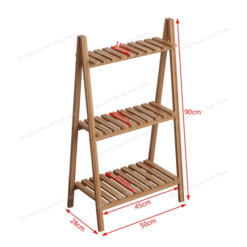 3-Tier Wood Plant Stand, Plant Display Rack, Ladder-Shaped Stand Shelf, Flowers Pot Holder for Indoor Outdoor Patio Garden