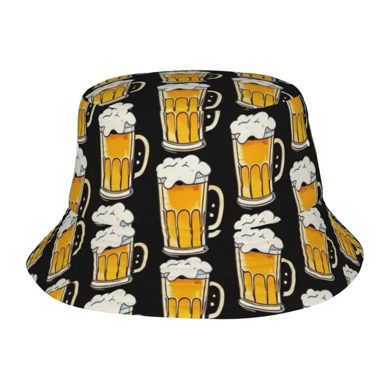 beer Sunscreen hat, fashionable printed bucket hat, men's and women's fisherman hat, women's casual basin hat