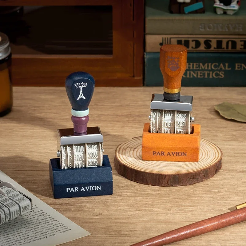 แสตมป์วันที่วินเทจบัญชี DIY ปรับปีเดือนวัน Roller Stamp Cross-Border ปีแสตมป์
