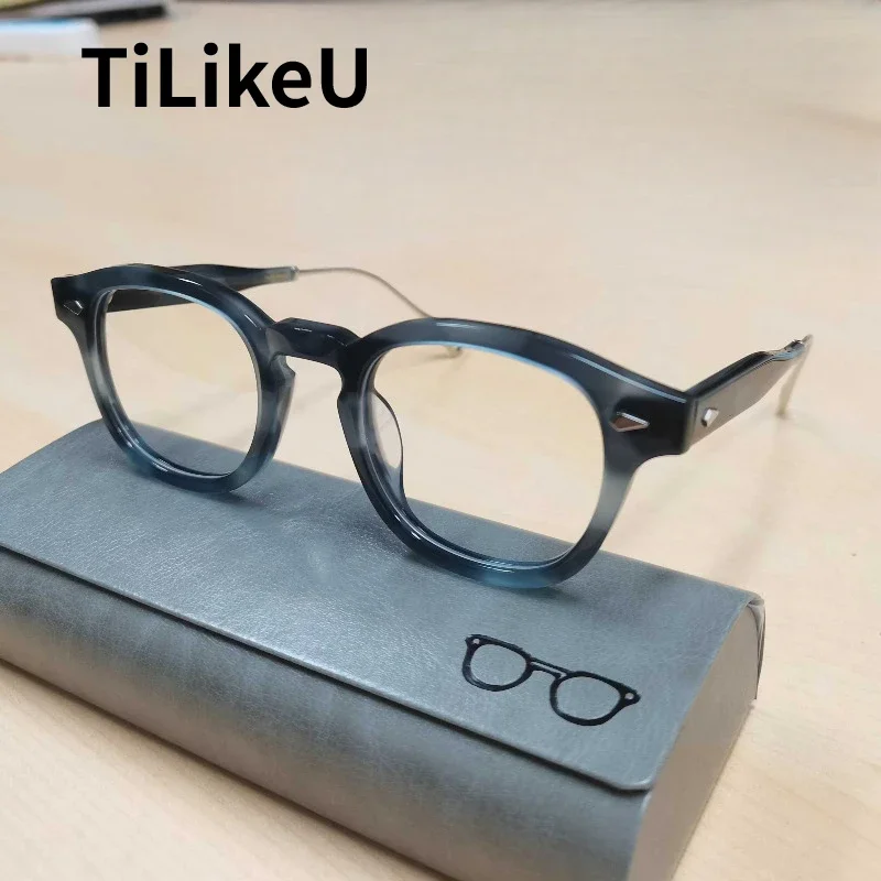 

Japanese Retro Square Acetate Eyeglasses Frames Large Rim Men Glasses Prescription Computer Glasses Vintage Tortoiseshell Frames