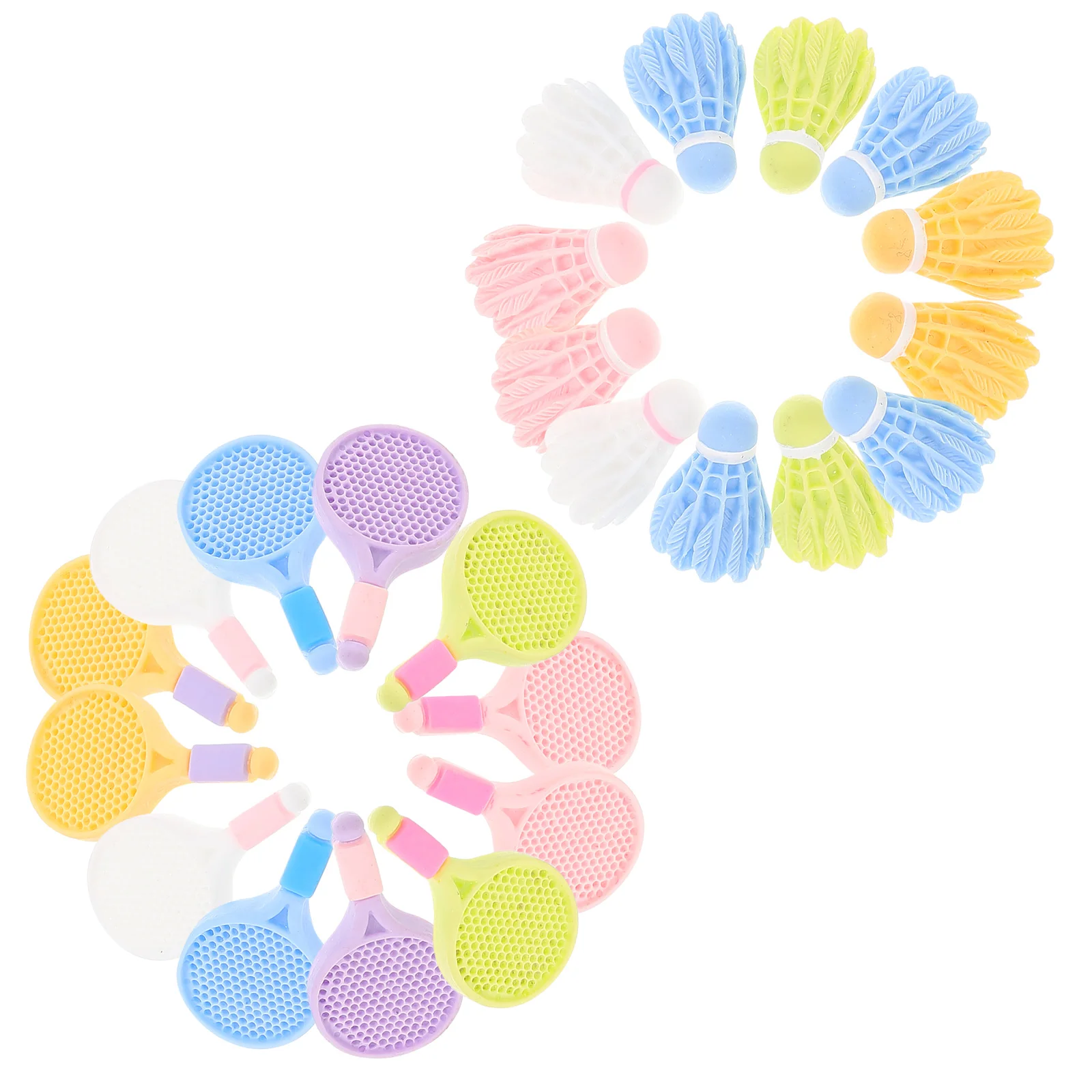 

12Sets Miniature Badminton Rackets Compact Decorative Accessories for DIY Handmade Crafts Party Decoration and Photo Props