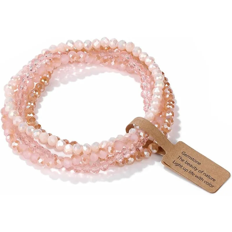 Colorful glass four-piece bracelet women's retro Zhou Mi fashion gift label set jewelry