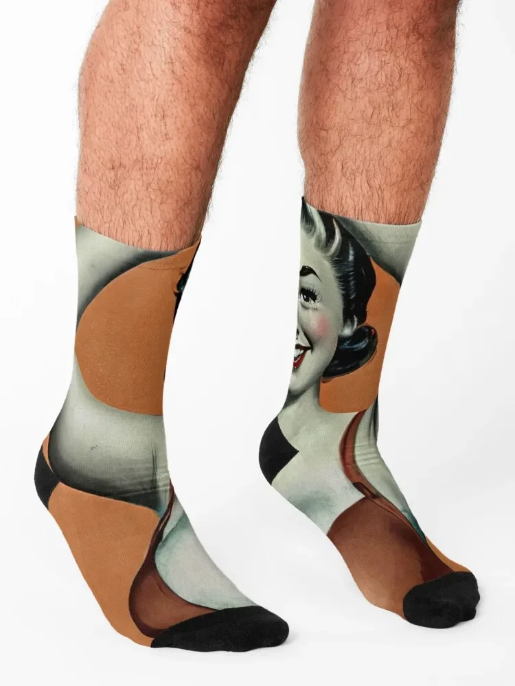 Chaussettes de compression Happy Pinup Girl pour hommes et femmes, bas chauds, dessin animé, mignon, hiver