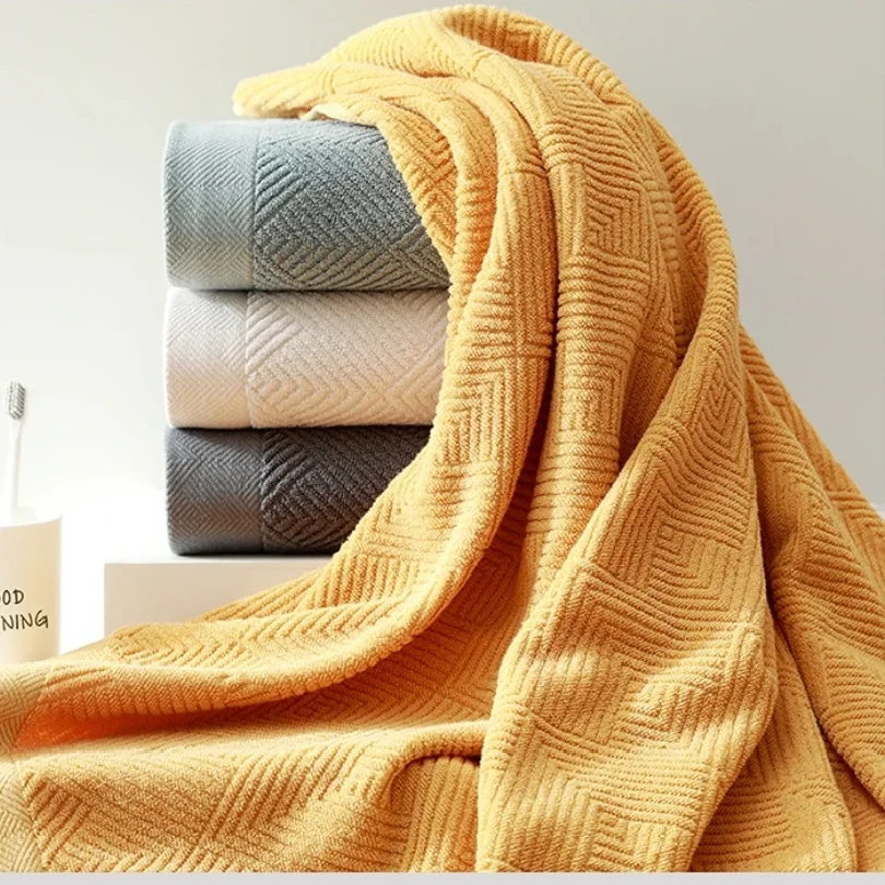 3Pcs/Pack Long-Staple Cotton Bath Towel Face Towel Set Solid Soft Quick-dry Bath Towels Beige Gray Yellow Beach Towel