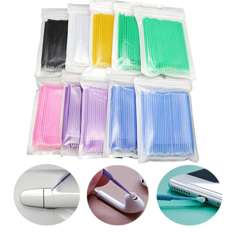 100Pcs Disposable Car Touch Up Paint Micro Brush Car Paint Touch Up Tool Fine Tip Maintenance Tool Car Detailing  Auto Detailing