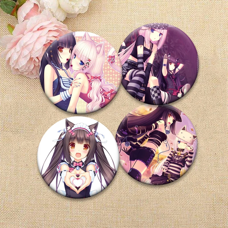 الحب مغامرة لعبة NEKOPARA دبابيس لطيف أنيمي الفتيات دبابيس رائعة صفيح شارة ظهره ديكور مجوهرات اكسسوارات هدايا