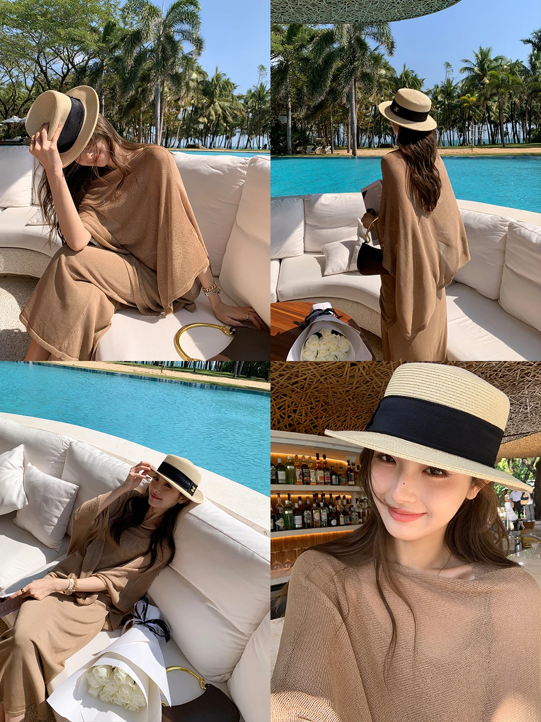 

Maven Lin Chilly Miss Elegant Irregular Shoulder Wrap Cape Top Women's Strap Dress Two-Piece Set Spring Fashion Ensemble