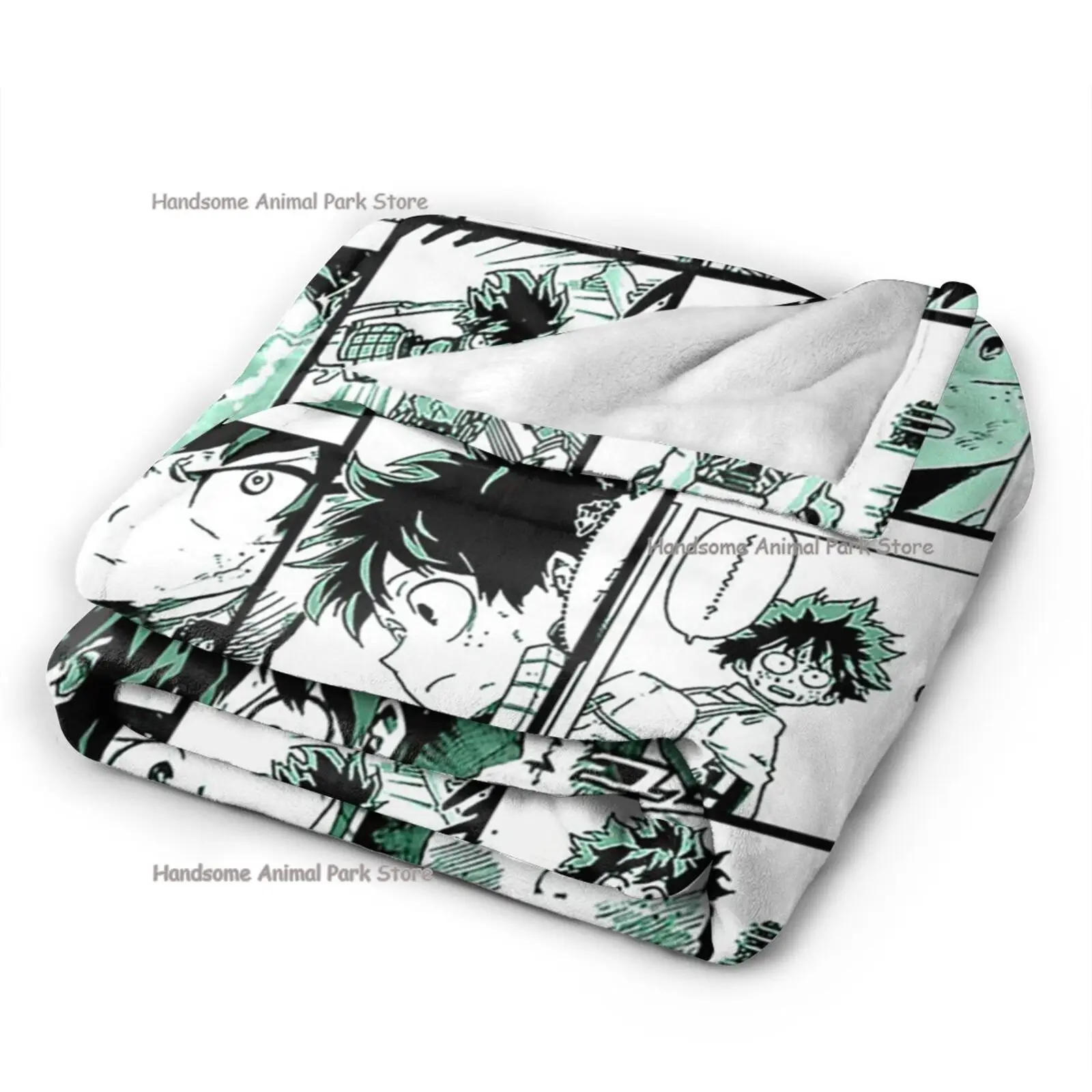 My Hero Academia Collage อะนิเมะ Midoriya Izuku โยนผ้าห่ม Fuzzy อุ่นสําหรับ All Season 3D พิมพ์ Soft Coral ขนแกะผ้า