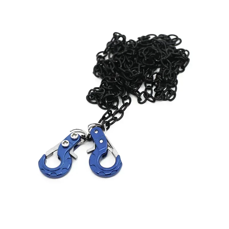 Gancio per rimorchio CNC in metallo per auto RC Gancio per verricello con accessori per catena di rimorchio per 1/10 Axial SCX10 Trxs TRX4 D90 Tamiya CC01