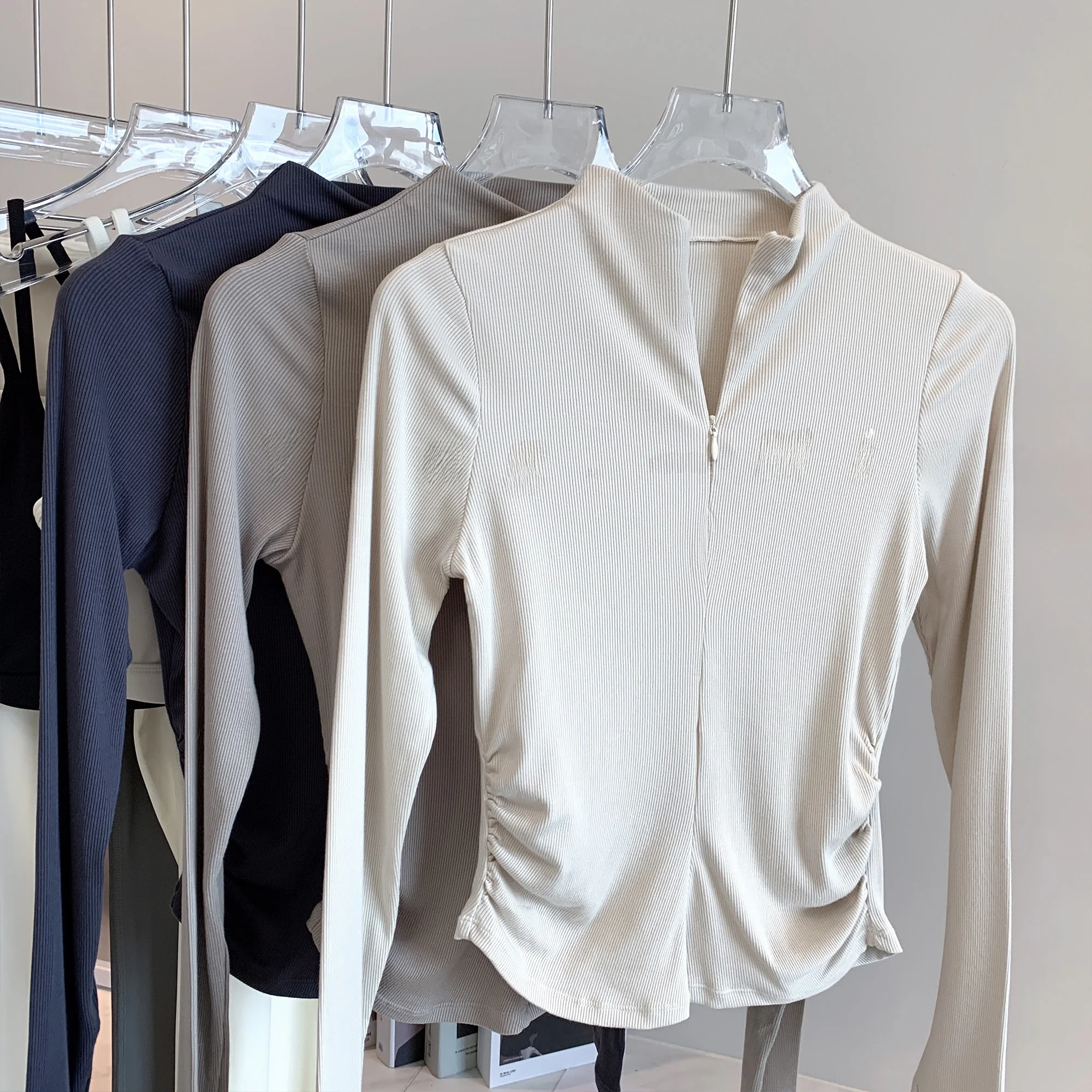 Ropa de Yoga para Mujer, Otoño 2025, Ajustada, Deportiva, Larga, con Cierre Invisible, Informal, Cómoda, Mezcla de Algodón