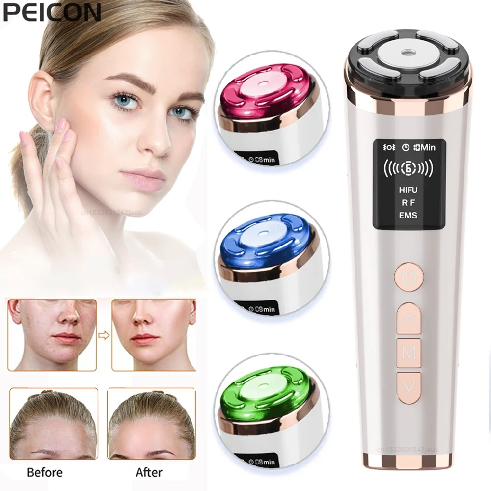 HIFU Face Lifting Facial Massager Mini HIFU Face Lifting Machine Facial Microcurrent Skin Rejuvenation Anti-aging Face Massager