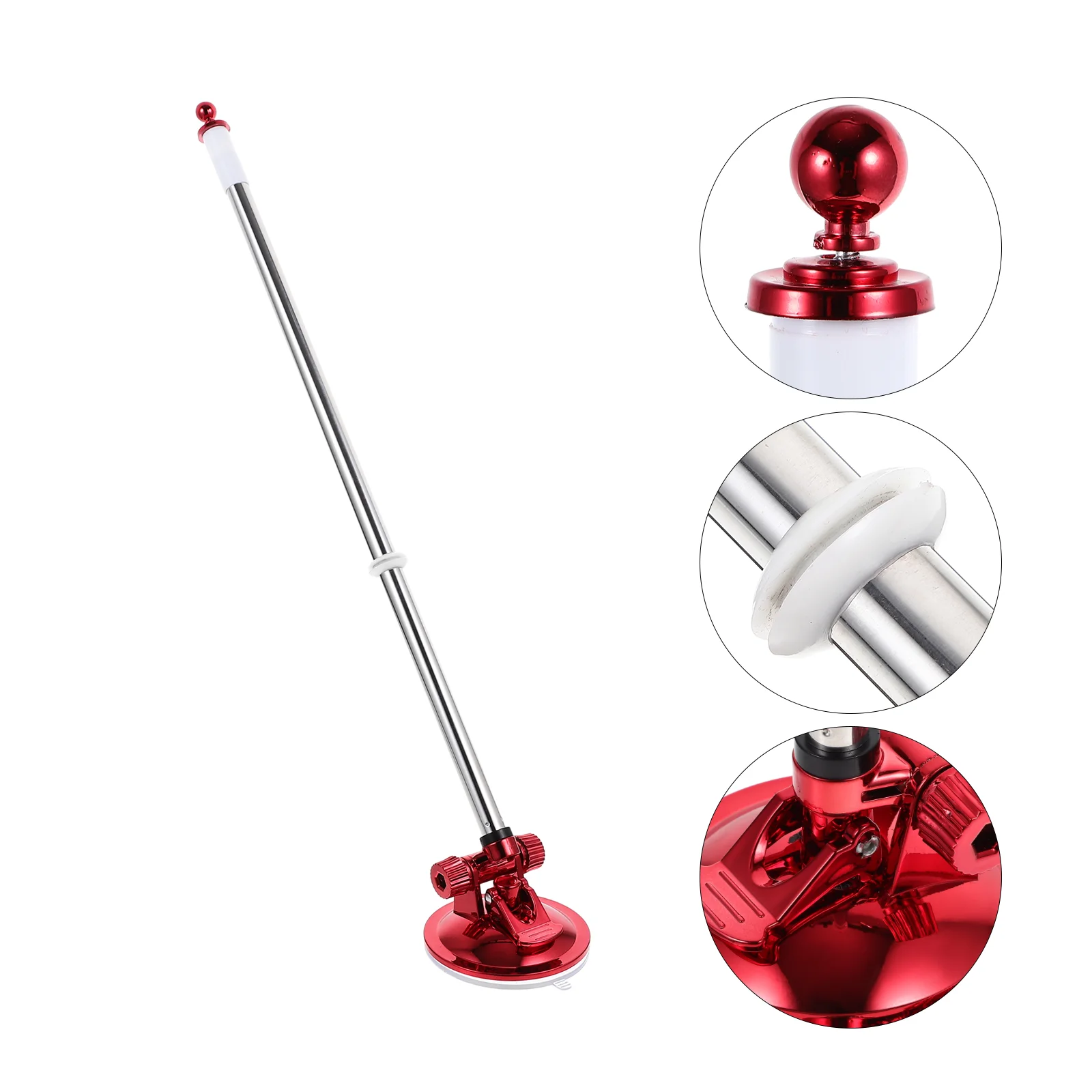 Flag Pole Holder Car Suction Cup Vehicle Flagpole Bracket Telescopic Car Flag Holder Stand Window Flag Base Banner Vehicle