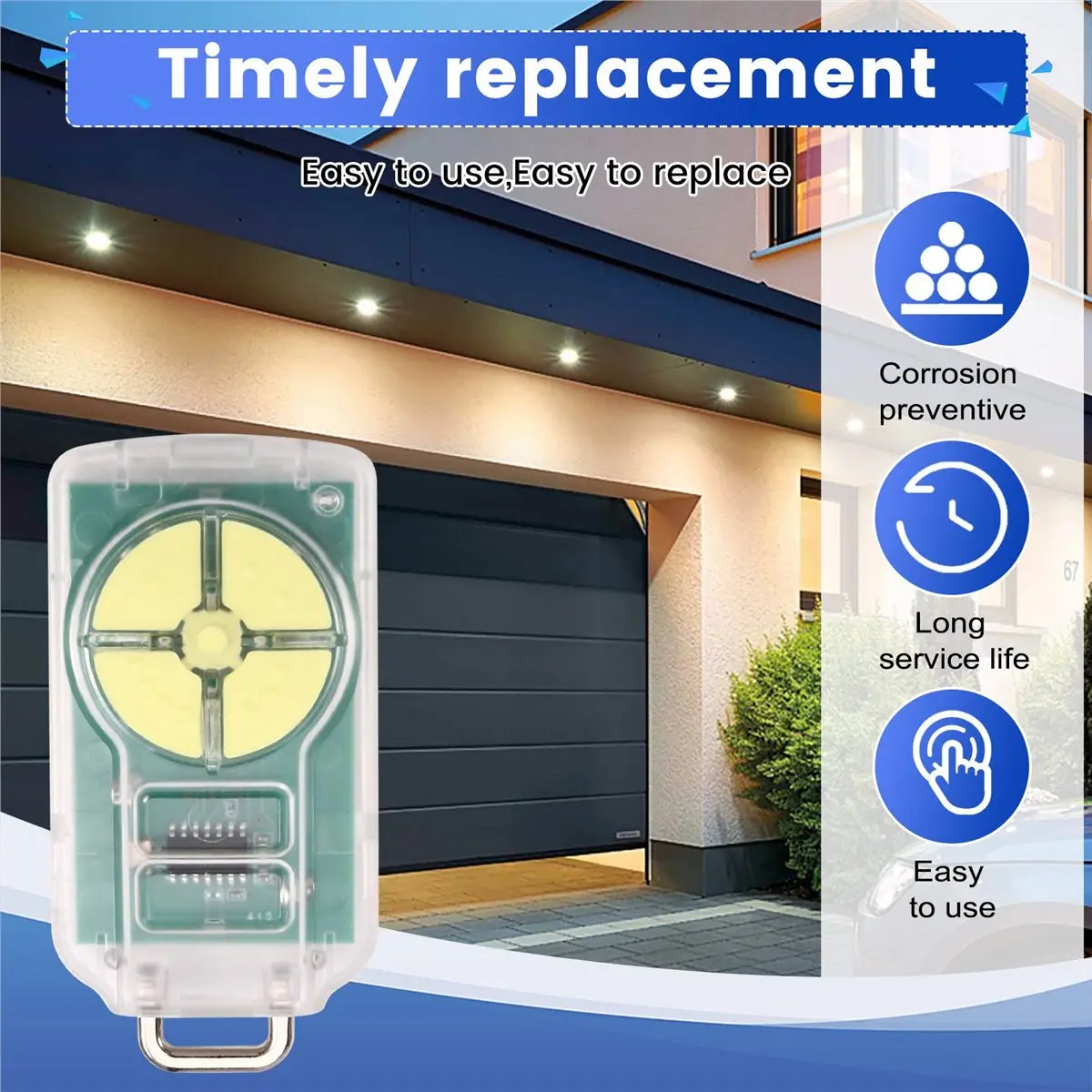 

2X Universal Garage Door Control Remote Control for Gate for Ata Ptx5 Ptx-5 Triocode Gdo Ptx5V1 Ptx5V2 Gdo