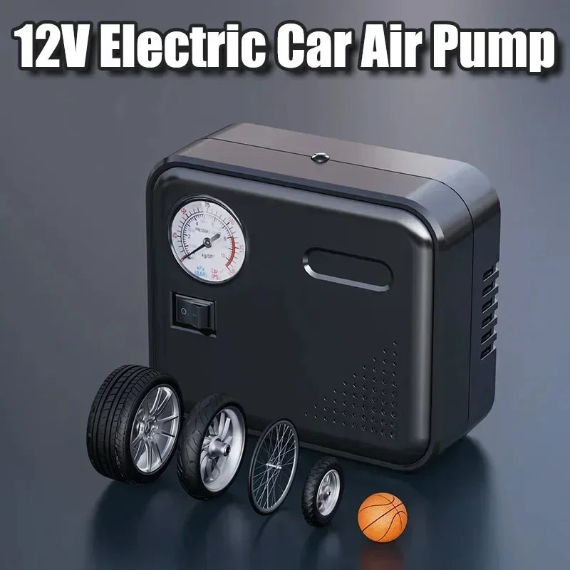 Portable Car Air Pump 12V Accurate Pressure Measurement Fast Inflation Mini Air Compressor with LED Light for Car Motorcycle