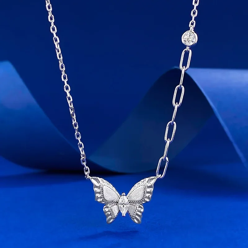 

S925 Pure Silver Plant Series Gulas Dreamy Butterfly Necklace Fashionable, Versatile, and High End Pendant