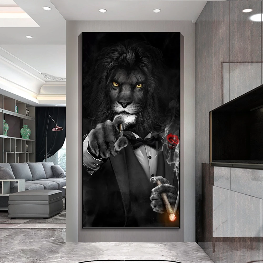 

Animals Portrait Lion Canvas Prints Living Room Bar Wall Art Room Decor Modern Art Photo For Home Decor Posters