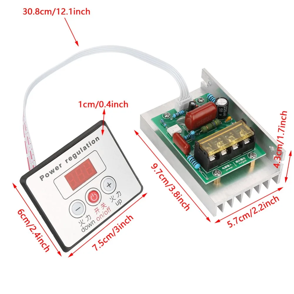 8000W AC220V Speed Controller Regulator High Power Easy Installation SCR Speed Controller Digital Temperature Regulation