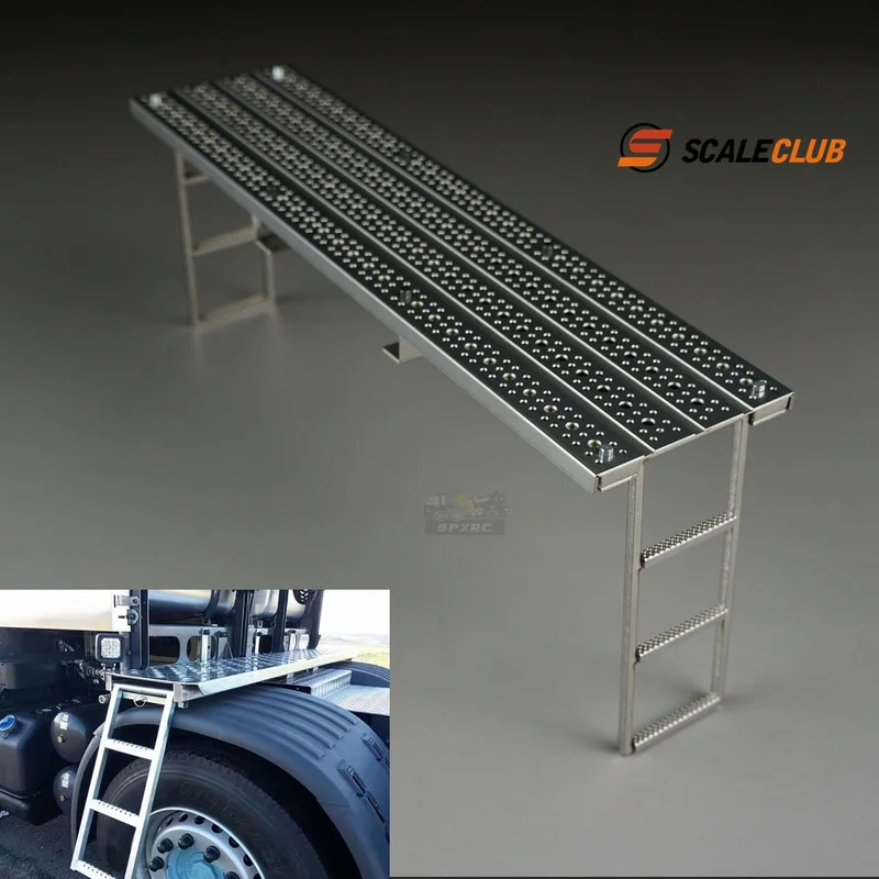 Scaleclub Model 1：14 Tractor Upgrade Metal Girder Working Platform Telescopic Stair Tread For Tamiya  Lesu Rc Truck Trailer