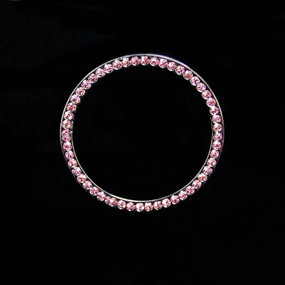 1x Auto Car SUV Decorativo Argento Rosa Blu Accessori Pulsante Interruttore di avvio Anello di diamante Pulsante di arresto di avvio Copertura universale