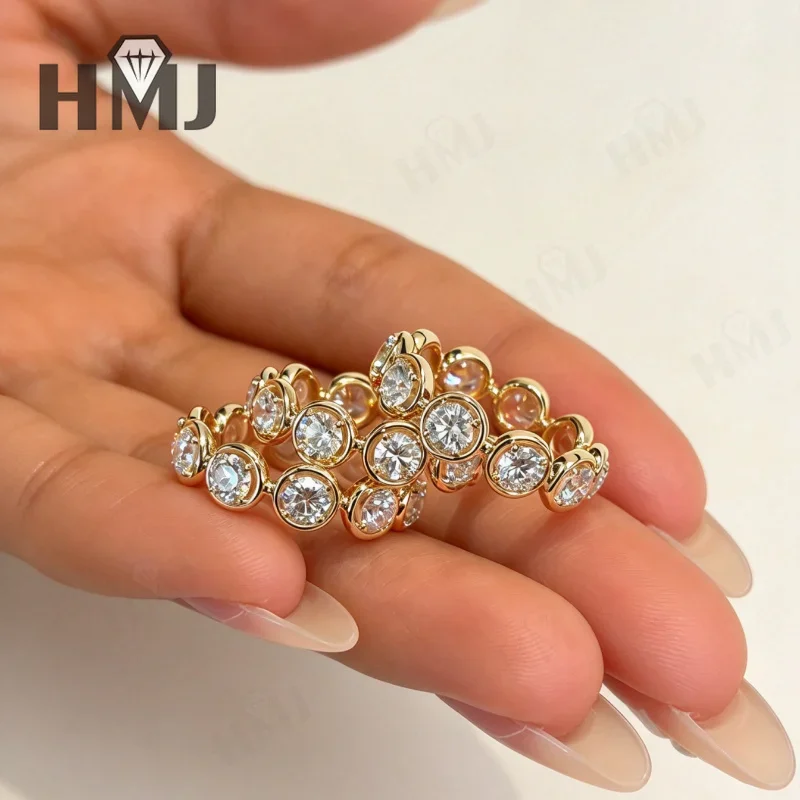 14K Goldringe mit Laborgezüchteten Diamanten DEF VS Rundschliff für Hochzeit, Verlobung, Damen, Versprechen, Feiner Schmuck, Charms, Täglicher Gebrauch – Detail 7