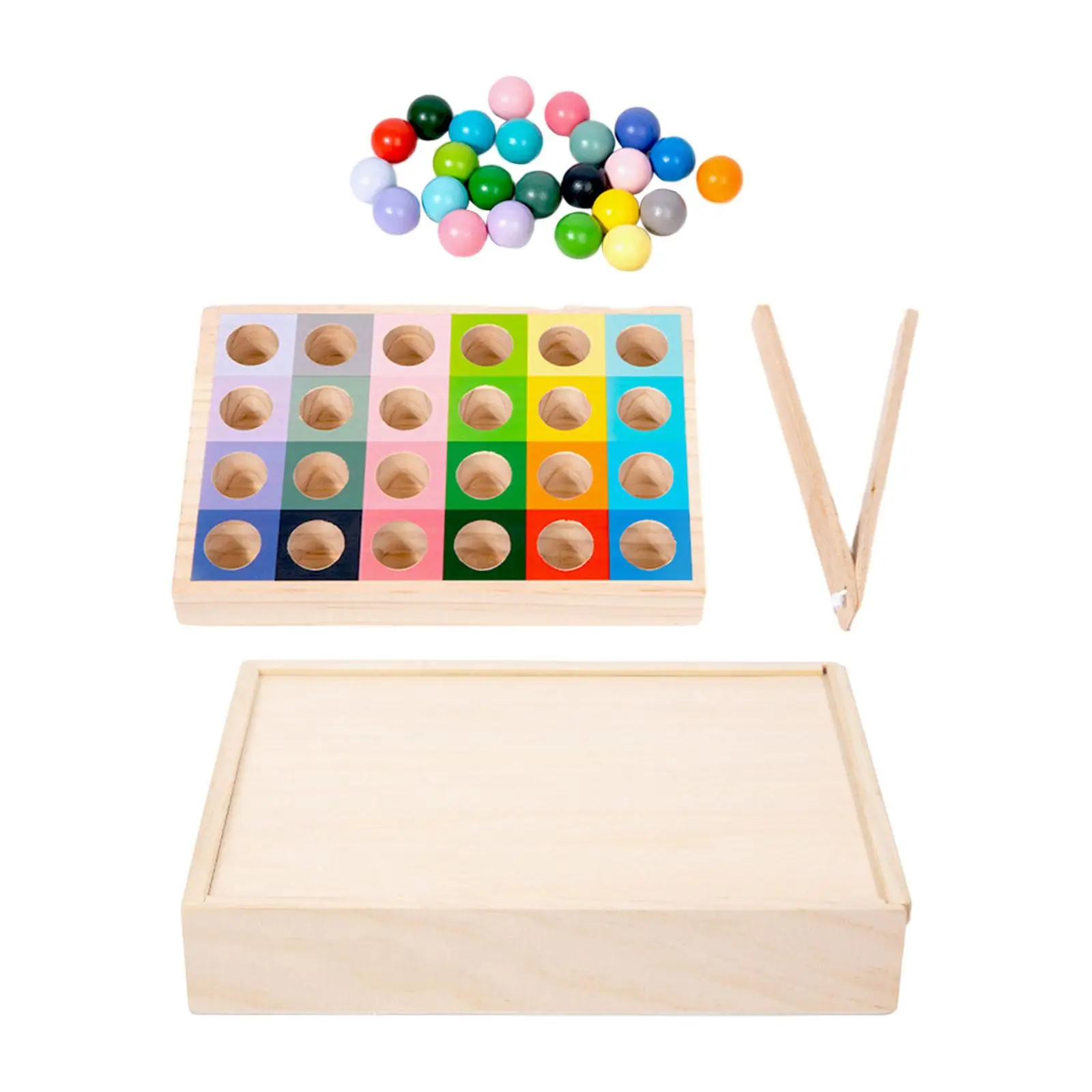 Wooden Peg Board Beads Game Development Fine Motor Skills Preschool Valentines Day Gifts Educational Color Sorting Balls Game