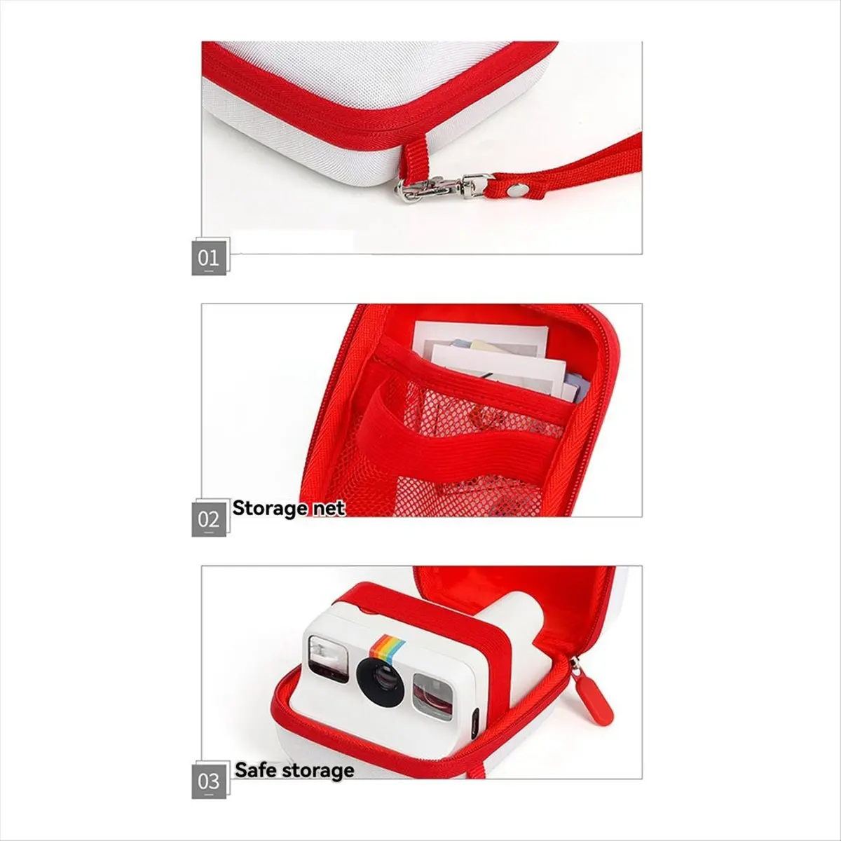 【~ New Y24A】Portable Camera Storage Bag with Lanyard for Go Carrying Case EVA Hard Anti-Drop Shockproof Protective Cover,B