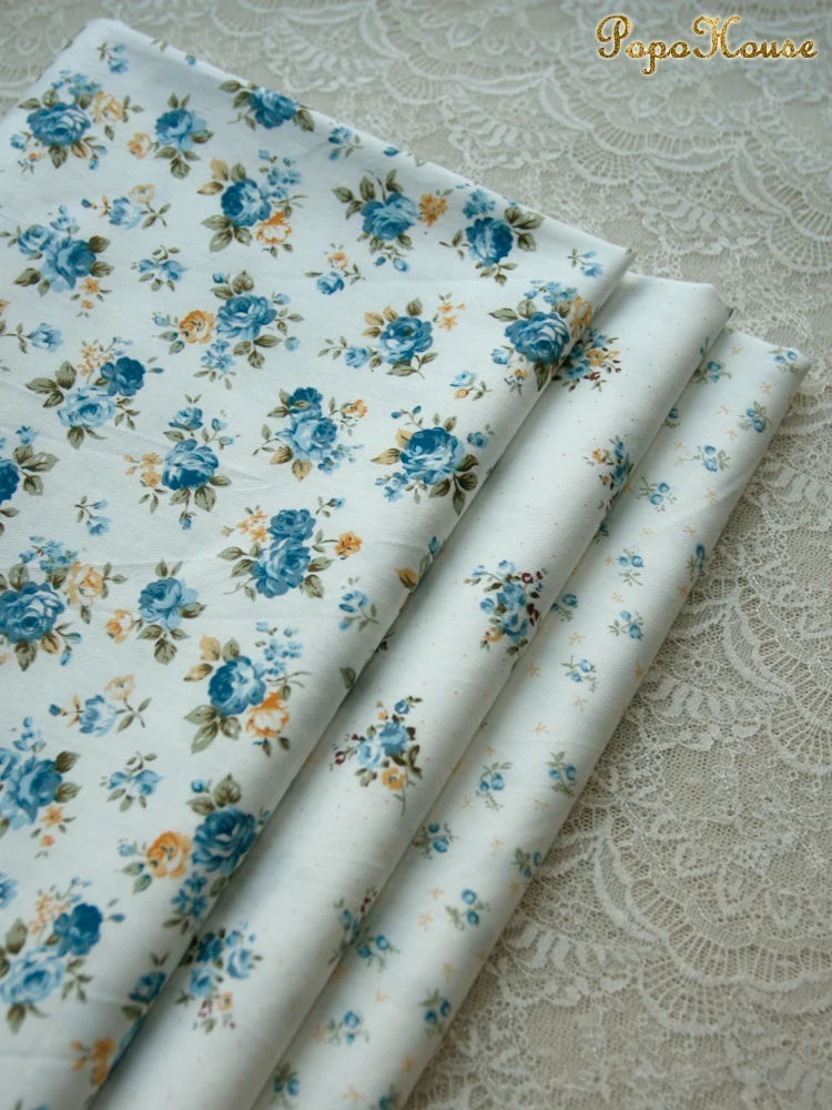 Four Seasons Rose Countryside Kleiner Blumen-Twill-Stoff aus reiner Baumwolle für Kleider und Bekleidung, 160x50cm – Detail 17