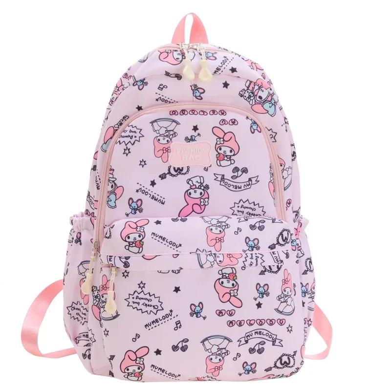 حقيبة ظهر للأطفال من سانريوس، حقيبة ظهر عصرية خفيفة للفتيات على طراز الكلية مطبوعة برسوم كرتونية، سعة كبيرة قابلة للتنفس، شخصية أنيمي