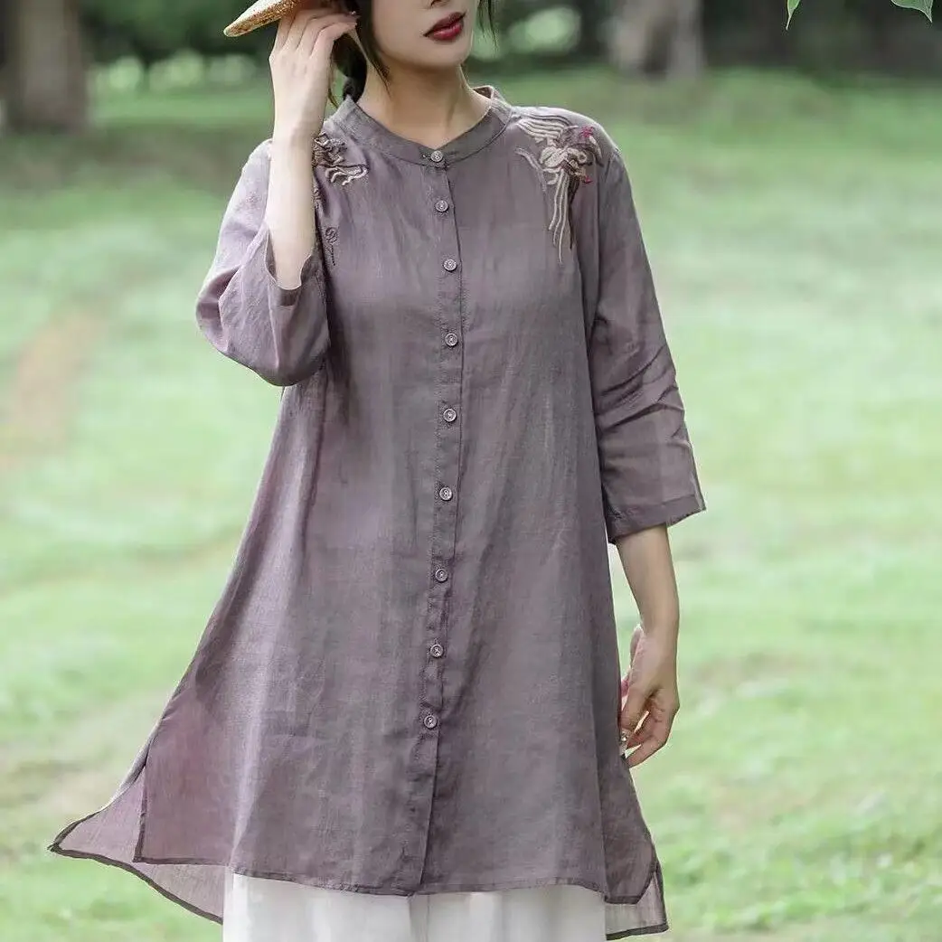 

Женская хлопковая вышитая марка средней длины, дышащая, тонкая, Princes Sve No Brand Registered Trademark Other Sle