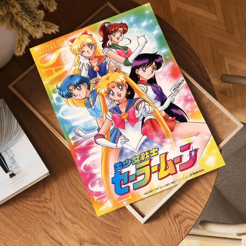 Lovely S-Sailor M-Moon Classic Vintage Posters Waterproof Paper Sticker Coffee House Bar Home Decor